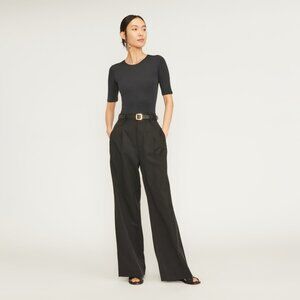 Everlane The Short-Sleeve Crew Neck Bodysuit (Thong) - Black Medium